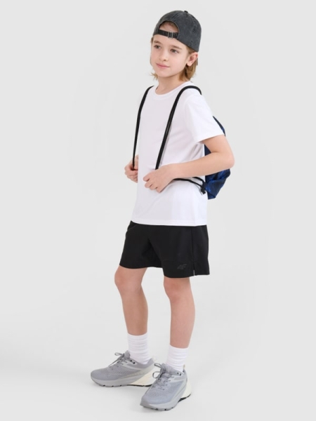 Conjunto desportivo P.E. de secagem rápida para rapaz (T-shirt+calções+saco) - preto 4FJWSS25TAPSM025 preto