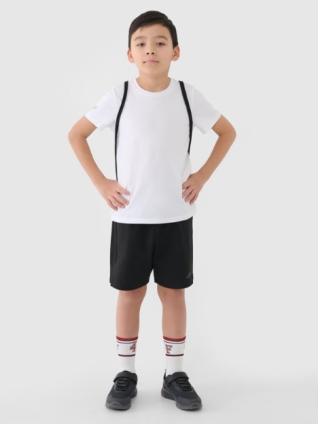 Conjunto desportivo P.E. de secagem rápida para rapaz (T-shirt+calções+saco) - preto 4FJWSS25TAPSM026 preto