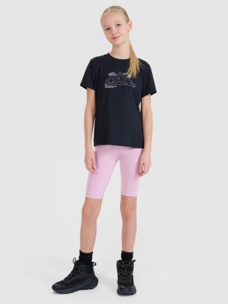 Leggings de ciclismo de trekking de secagem rápida para rapariga - cor-de-rosa 4FJWSS25TFSHF0857 rosa