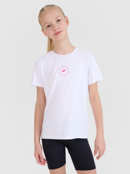 T-shirt para Rapariga - Branco - 4FJWSS25TFTSF1185   