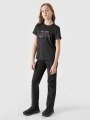 T-shirt de trekking slim para rapariga com estampado - preto 4FJWSS25TFTSF1199 preto