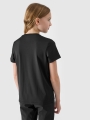 T-shirt de trekking slim para rapariga com estampado - preto 4FJWSS25TFTSF1199 preto