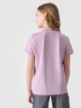 T-shirt de trekking slim para rapariga com estampado - rosa 4FJWSS25TFTSF1199 rosa