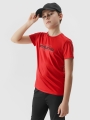 T-shirt desportiva de secagem rápida para rapaz - vermelho 4FJWSS25TFTSM1209 Vermelho