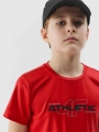 T-shirt desportiva de secagem rápida para rapaz - vermelho 4FJWSS25TFTSM1209 Vermelho