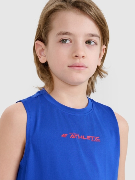 T-shirt desportiva de secagem rápida para rapaz - azul marinho 4FJWSS25TFTSM1211 azul