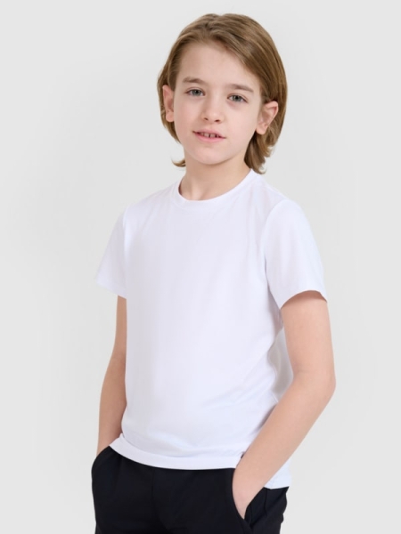 T-shirt desportiva de secagem rápida para rapaz - branca 4FJWSS25TFTSM1438 Branco