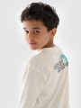 Manga comprida oversize para rapaz com estampado - branco 4FJWSS25TLONM435 Branco