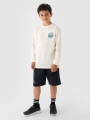 Manga comprida oversize para rapaz com estampado - branco 4FJWSS25TLONM435 Branco