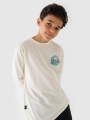 Manga comprida oversize para rapaz com estampado - branco 4FJWSS25TLONM435 Branco