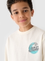 Manga comprida oversize para rapaz com estampado - branco 4FJWSS25TLONM435 Branco