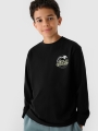 Manga comprida oversize com estampado - branco 4FJWSS25TLONM435 preto