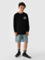 Manga comprida oversize com estampado - branco 4FJWSS25TLONM435 preto