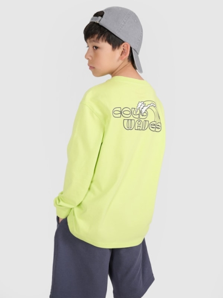 Manga comprida oversize com estampado - branco 4FJWSS25TLONM435 Verde