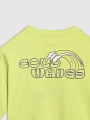 Manga comprida oversize com estampado - branco 4FJWSS25TLONM435 Verde