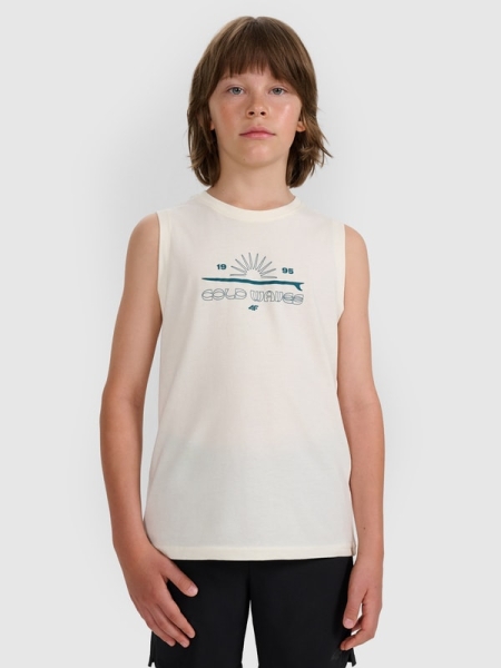 Camisola de Alças para Rapaz - Branco - 4FJWSS25TSLEM163  