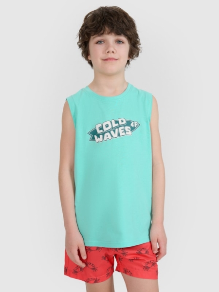 Camisola de Alças para Rapaz - Turquesa - 4FJWSS25TSLEM164                                                         