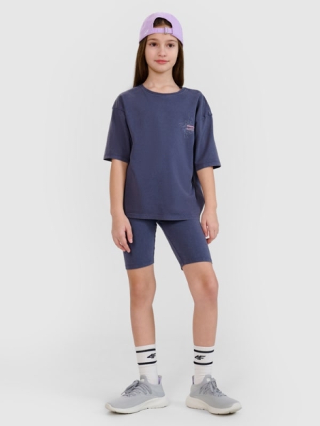 Leggings de ciclismo para rapariga - cinzentas 4FJWSS25TSTIF001 cinzentas