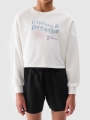 Sweatshirt para Rapariga - Branco - 4FJWSS25TSWSF1483         