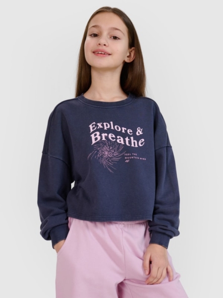 Sweatshirt para Rapariga - Cinzento - 4FJWSS25TSWSF1483             