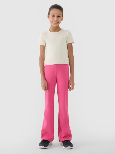 Leggings de malha para rapariga - rosa 4FJWSS25TTIGF199 rosa