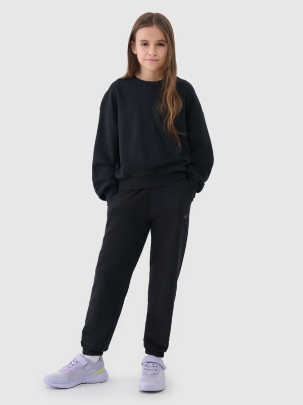Calças Fato de Treino Jogger para Rapariga - Preto - 4FJWSS25TTROF0950	