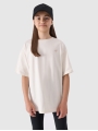 T-shirt lisa oversize para rapariga - bege 4FJWSS25TTSHF1851 Bege