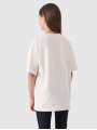 T-shirt lisa oversize para rapariga - bege 4FJWSS25TTSHF1851 Bege