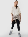 T-shirt lisa oversize para rapariga - bege 4FJWSS25TTSHF1851 Bege