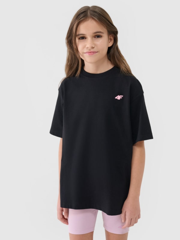 T-shirt lisa oversize para rapariga - preto 4FJWSS25TTSHF1851 preto