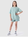 T-shirt lisa oversize para rapariga - turquesa 4FJWSS25TTSHF1851 turquesa