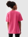 T-shirt lisa oversize para rapariga - rosa 4FJWSS25TTSHF1851 rosa