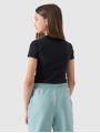 T-shirt slim crop-top lisa para rapariga - preto 4FJWSS25TTSHF1852 preto