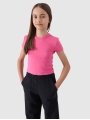 T-shirt slim crop-top lisa para rapariga - rosa 4FJWSS25TTSHF1852 rosa