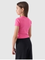 T-shirt slim crop-top lisa para rapariga - rosa 4FJWSS25TTSHF1852 rosa