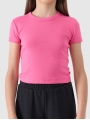 T-shirt slim crop-top lisa para rapariga - rosa 4FJWSS25TTSHF1852 rosa