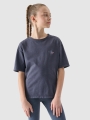 T-shirt oversize para rapariga com estampado - cinzento 4FJWSS25TTSHF1853 cinzento