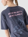 T-shirt oversize para rapariga com estampado - cinzento 4FJWSS25TTSHF1853 cinzento