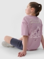 T-shirt de tamanho grande para rapariga com estampado - roxo 4FJWSS25TTSHF1853 violeta