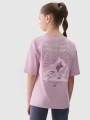 T-shirt de tamanho grande para rapariga com estampado - roxo 4FJWSS25TTSHF1853 violeta
