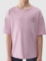 T-shirt de tamanho grande para rapariga com estampado - roxo 4FJWSS25TTSHF1853 violeta