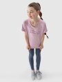 T-shirt normal de rapariga com estampado - roxo 4FJWSS25TTSHF1854 violeta