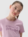 T-shirt normal de rapariga com estampado - roxo 4FJWSS25TTSHF1854 violeta