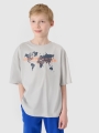 T-shirt oversize para rapaz com estampado - cinzento 4FJWSS25TTSHM1880 cinzento