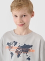 T-shirt oversize para rapaz com estampado - cinzento 4FJWSS25TTSHM1880 cinzento