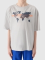 T-shirt oversize para rapaz com estampado - cinzento 4FJWSS25TTSHM1880 cinzento