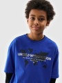 T-shirt oversize para rapaz com estampado - azul 4FJWSS25TTSHM1880 azul