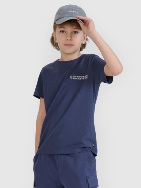 T-shirt normal de rapaz com estampado - cinzento 4FJWSS25TTSHM1881 cinzento