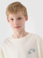 T-shirt oversize para rapaz com estampado - branco 4FJWSS25TTSHM1914 Branco
