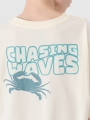 T-shirt oversize para rapaz com estampado - branco 4FJWSS25TTSHM1914 Branco